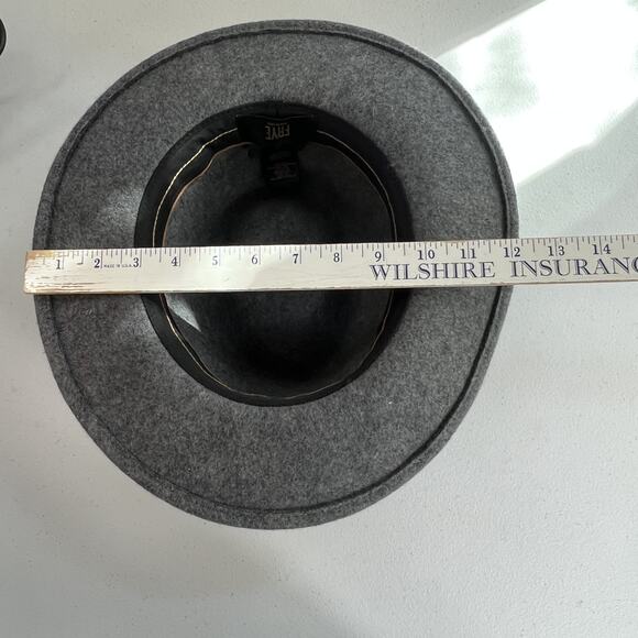 Frye Fedora Hat Women's S/M Gray Felted 100% Wool With Leather Band - Picture 10 of 14